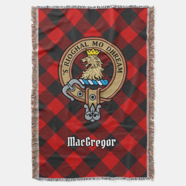 Clan Gregor-vapen över Rob Roy-tartan Filt (Framsidan Vertikal)