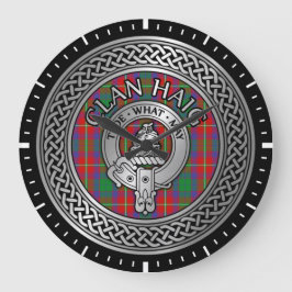 Clan Haig Crest & Tartan Knot Stor Klocka