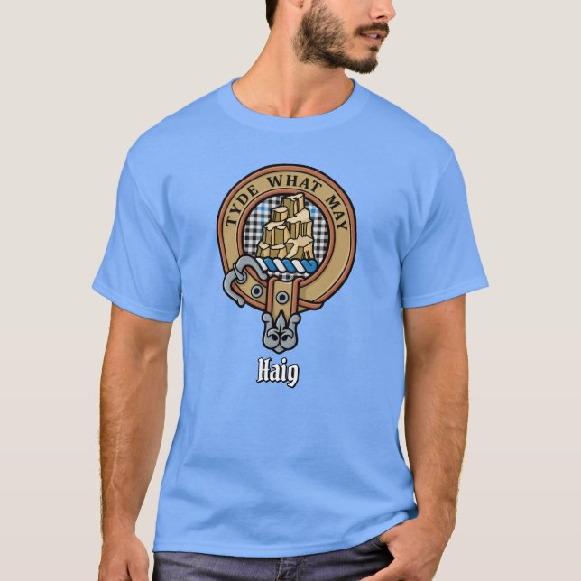 Clan Haig-vapen över Check-ruta T Shirt (Framsida)