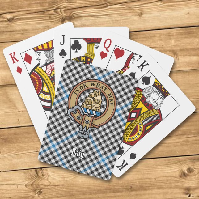 Clan Haig-vapen över Check-tartan Casinokort (Skapare uppladdad)
