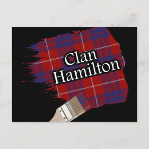 Clan Hamilton Skotsk Tartan Pensel Vykort