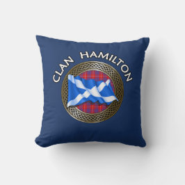 Clan Hamilton Tartan Knut & Flagga Kudde