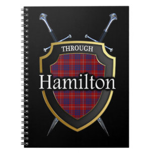 Clan Hamilton Tartan Sköld och Svärd Anteckningsbok