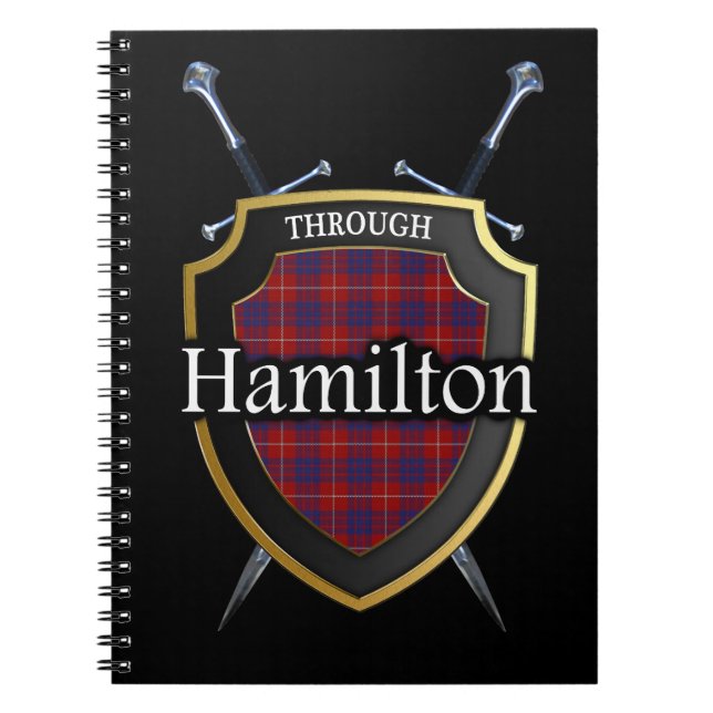 Clan Hamilton Tartan Sköld och Svärd Anteckningsbok (Framsidan)