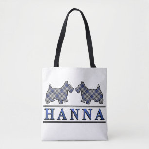 Clan Hannay Hanna Scottie Hundar Tartan Plaid Tygkasse