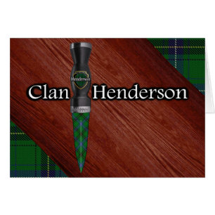 Clan Henderson Tartan Sgian Dubh-blad Hälsningskort