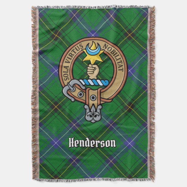 Clan Henderson-vapen över tartan Filt (Framsidan Vertikal)