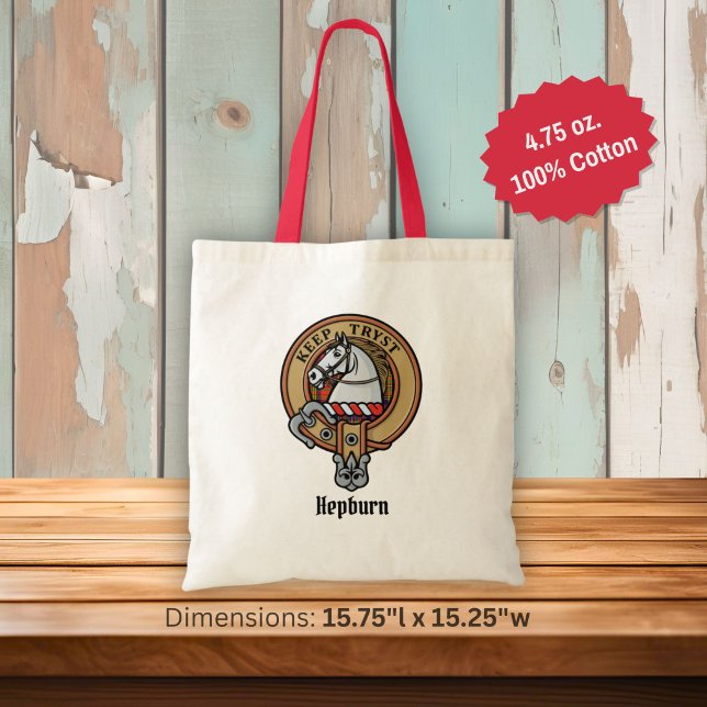 Clan Hepburn-vapen över tartan Tygkasse (Skapare uppladdad)