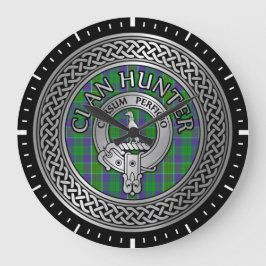 Clan Hunter Crest & Tartan Knot Stor Klocka