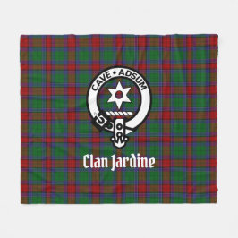 Clan Jardine Crest-märke och Tartan Fleecefilt