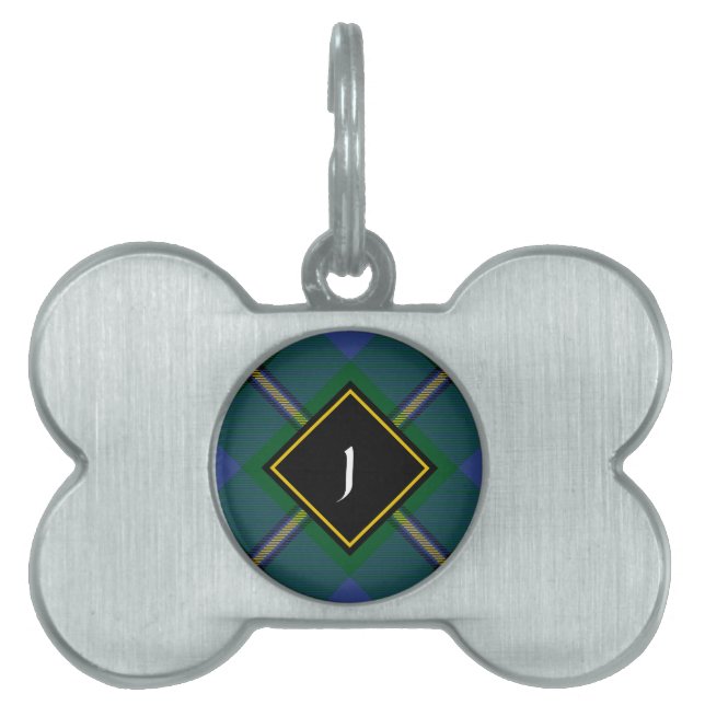 Clan Johnston Tartan Husdjurs-ID-märke ID-bricka Husdjur (Framsidan)