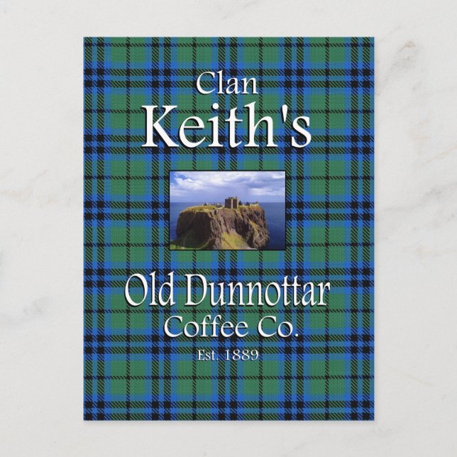 Clan Keiths Old Dunnottar Kaffe Co. Vykort (Framsida)