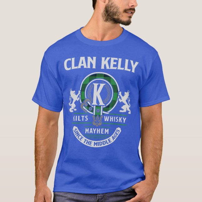 Clan Kelly Scottish Surname Family Highland Games  T Shirt (Framsida)