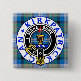 CLAN KIRKPATRICK CREST on TARTAN SQUARE Knapp