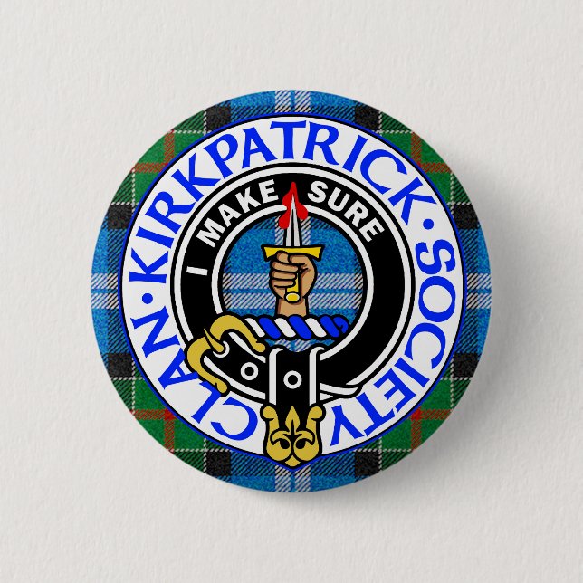 Clan Kirkpatrick Society tartanmärke  Knapp (Framsida)