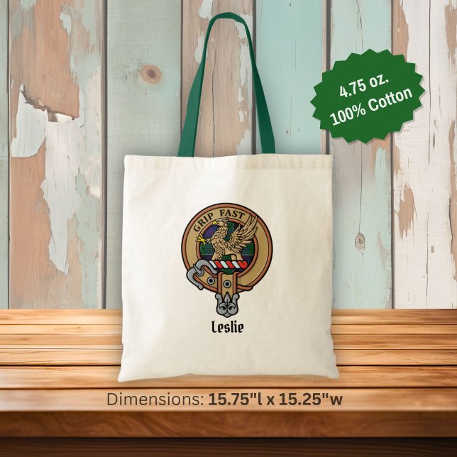 Clan Leslie-vapen över jakt-tartan Tygkasse (Skapare uppladdad)