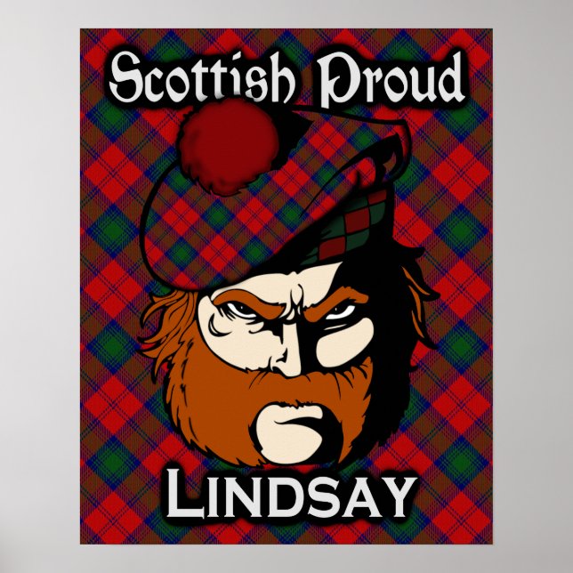 Clan Lindsay skotsk tartan affisch (Framsidan)