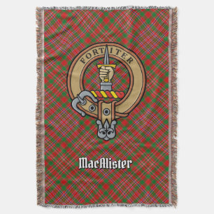 Clan MacAlister-vapen över tartan Filt