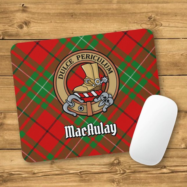 Clan MacAulays vapen över tartan Musmatta (Skapare uppladdad)