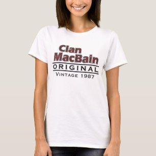 Clan MacBain Vintage Anpassa Ditt Födelseår Tee Shirt
