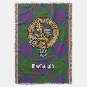 Clan MacDonald-vapen över tartan Filt