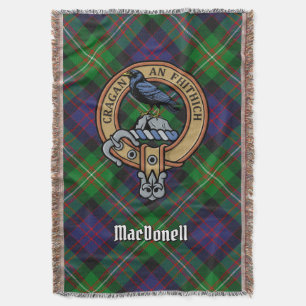 Clan MacDonell av Glengarry vapen över tartan Filt