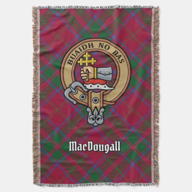 Clan MacDougall-vapen över tartan Filt (Framsidan Vertikal)