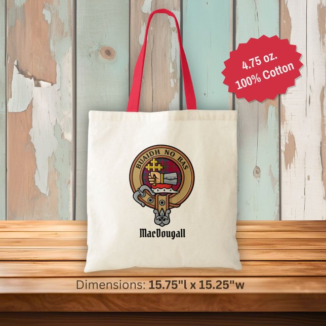 Clan MacDougall-vapen över tartan Tygkasse (Skapare uppladdad)