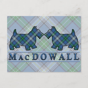 Clan MacDowall Tartan Scottie Hundar Vykort