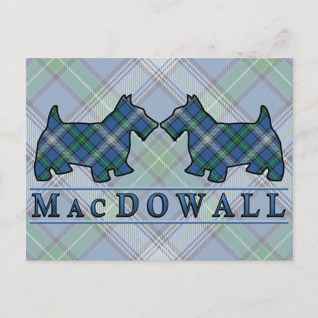 Clan MacDowall Tartan Scottie Hundar Vykort (Framsida)
