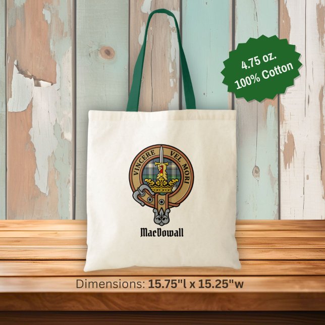 Clan MacDowall-vapen över tartan Tygkasse (Skapare uppladdad)