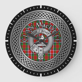 Clan MacDuff Crest & Tartan Knot Stor Klocka