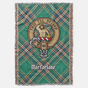 Clan MacFarlane-vapen över gammal jakt-tartan Filt