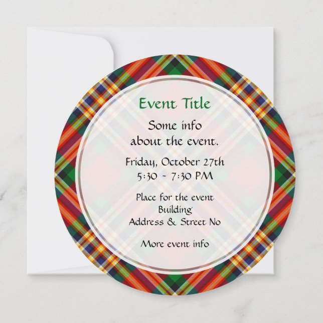 Clan MacGill Tartan Inbjudan (Baksida)