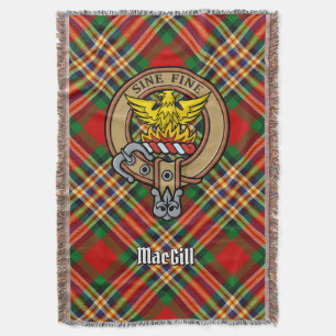 Clan MacGill-vapen över tartan Filt