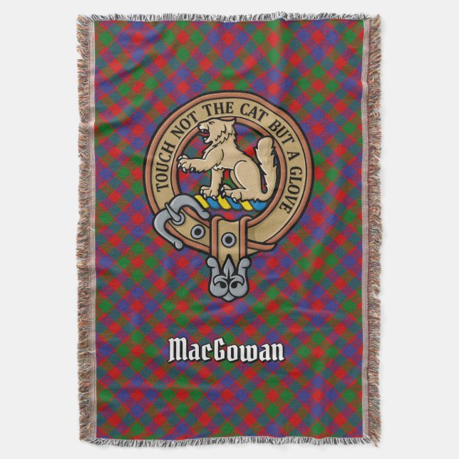 Clan MacGowan-vapen över tartan Filt (Framsidan Vertikal)