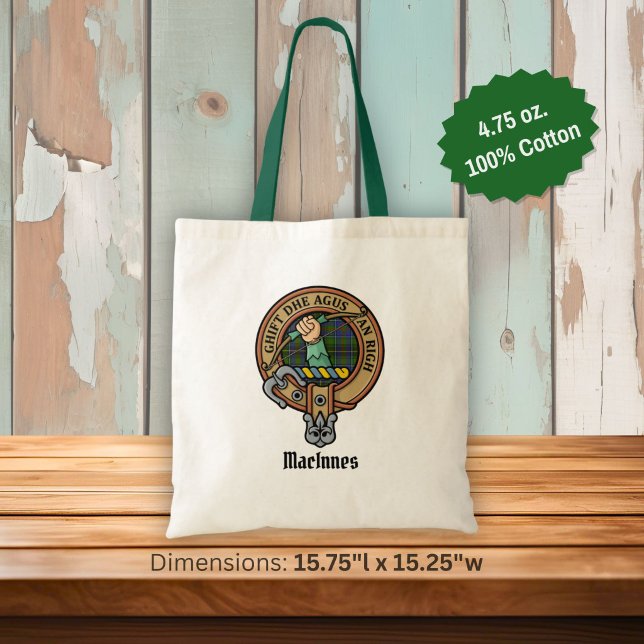 Clan MacInnes vapensköld över tartan Tygkasse (Skapare uppladdad)