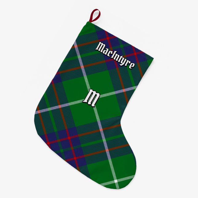 Clan MacIntyre Hunting Tartan Christmas Stocking Stor Julstrumpa (Framsidan (Hängande))