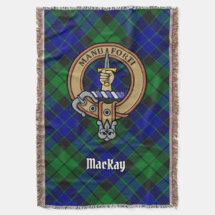 Clan MacKay-vapen över tartan Filt