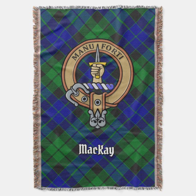Clan MacKay-vapen över tartan Filt (Framsidan Vertikal)