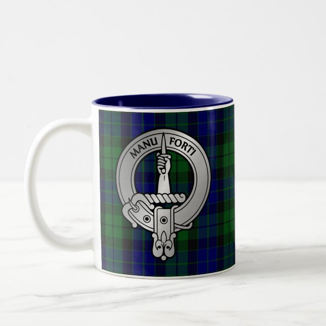 Clan MacKay-vapen & Tartan Två-Tonad Mugg (Vänster)