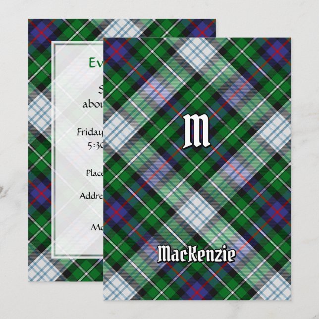 Clan MacKenzie Klänning Tartan Inbjudan (Fram/baksida)
