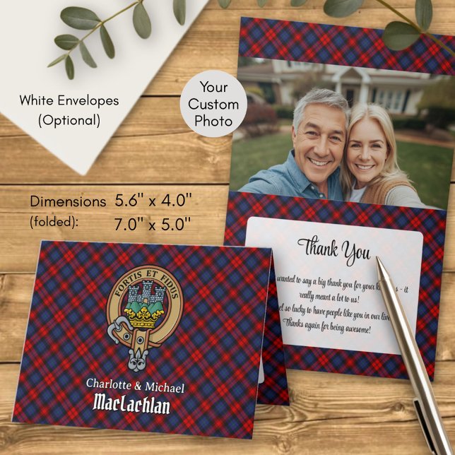 Clan MacLachlan vapen över tartan Inbjudan (Skapare uppladdad)