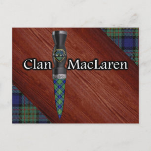 Clan MacLaren Tartan Sgian Dubh-blad Vykort