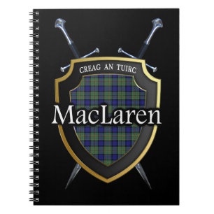 Clan MacLaren Tartan Sköld och Svärd Anteckningsbok