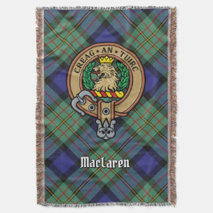 Clan MacLaren vapensköld över tartan Filt