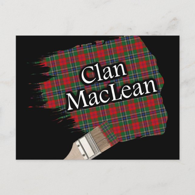 Clan MacLean skotsk Tartan-målningspensel Vykort (Framsida)