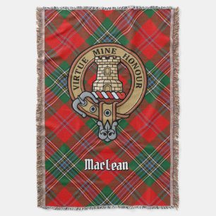 Clan MacLean-vapen över tartan Filt