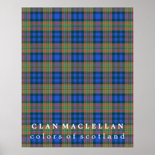 Clan MacLellan Färgerna av Skottland Tartan Poster