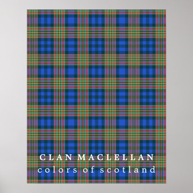 Clan MacLellan Färgerna av Skottland Tartan Poster (Framsidan)